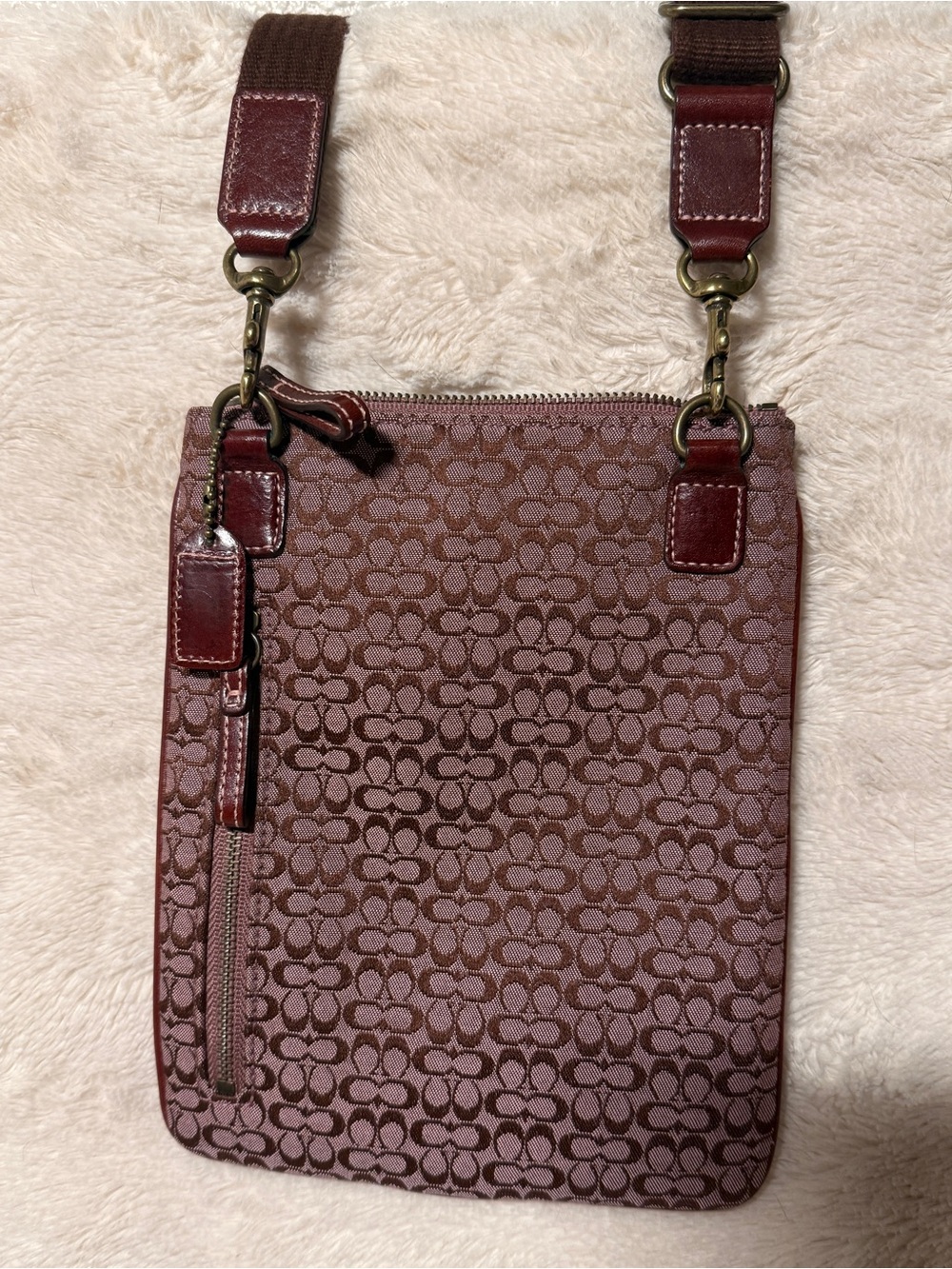 vintage Dark Red Coach Swing Pack Crossbody bag